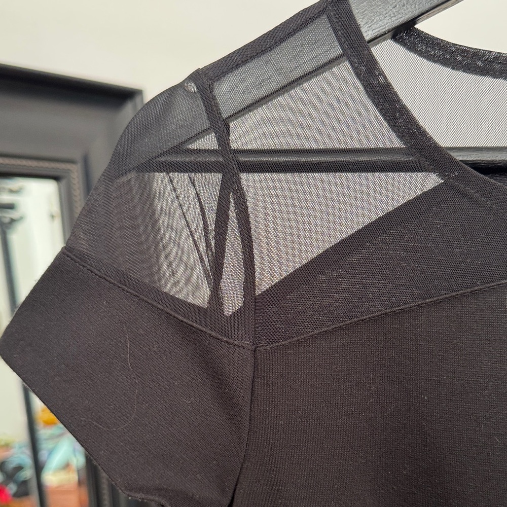 Bar III Black Mesh Detail Mini Dress - Picture 7 of 7